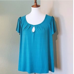 Teal Short-sleeved Top Teal/Blue XL